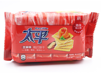 【好乐源】太平梳打饼干独立装芝麻味100g