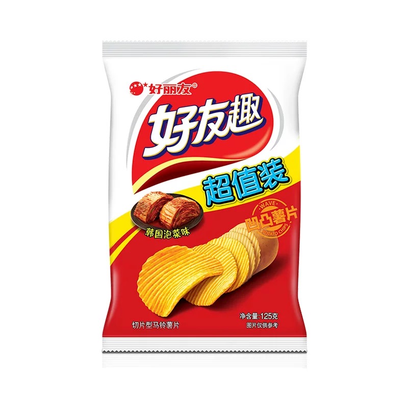 【好乐源】好丽友好友趣韩国泡菜味125g休闲膨化休闲零食办公出游薯片