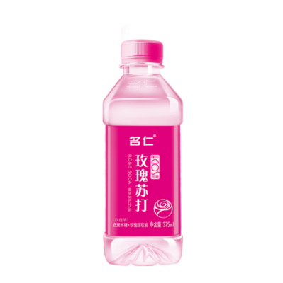 【好乐源】名仁玫瑰水苏打水饮料375ml 添加低聚木糖