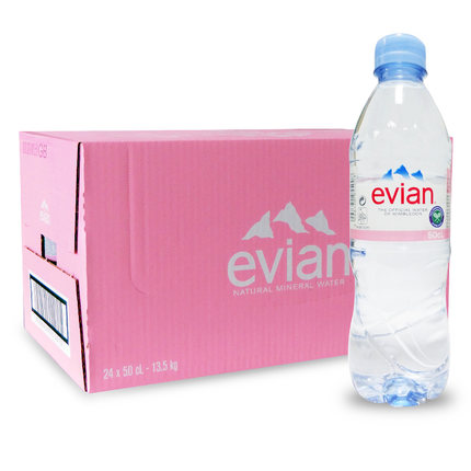 【好乐源】evian/依云 天然矿泉水500ml*24瓶 法国进口