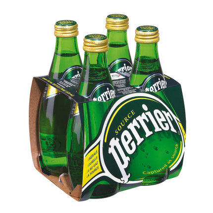 【好乐源】巴黎水Perrier天然含汽矿泉水330ml*4瓶 原味