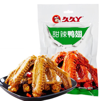 【好乐源】甜辣鸭翅 久久丫 136g/袋 真空独立装休闲零食