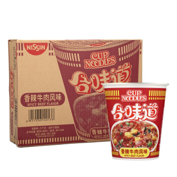 【好乐源整件】日清 方便面合味道香辣牛肉风味 83g*12杯整箱装