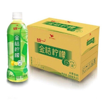 【好乐源整件】统一 金桔柠檬水果饮料真桔真汁润500ml* 15瓶