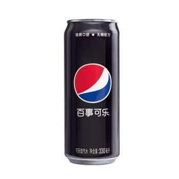 【好乐源】百事可乐 无糖黑罐 Pepsi 碳酸饮料 细长罐 330ml