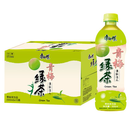 【好乐源整件】康师傅青梅绿茶500ml*15瓶量贩整箱装茶饮料夏日饮品整箱